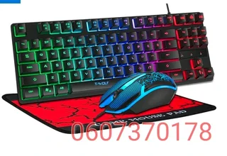Gaming Keyboard and Mouse Set with Gaming Pad - 3 in 1 T-Wolf TF31 LED Backlit Combo Set (Brand New)