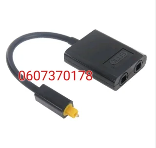 Optical Fiber Audio Splitter 1 to 2 Cable Adapter (Brand New)