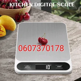 Kitchen Scale Digital Stainless Steel Kitchen Scale 10Kg/10,000g - Model F0-10-07 (Brand New)