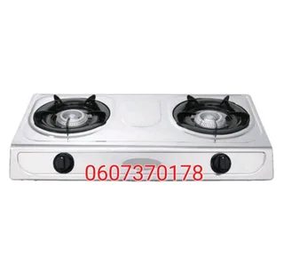 Gas Stove Complete 2-Plate Stainless Steel Gas Stove - 2 Burner with Pipe and Regulator (Brand New)