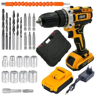 26 Piece Wireless Drill Set With 2 Lithium Ion Battery Packs & Case AX (Brand New) ⭐️⭐️⭐️⭐️⭐️