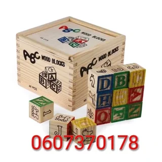 Educational Wooden Blocks 48-Piece Education Wooden ABC Blocks (Brand New)
