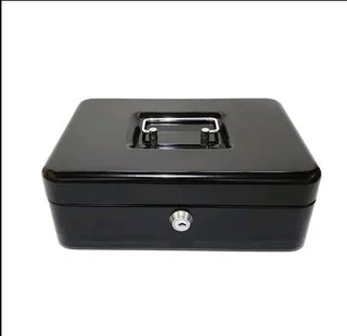 Metal Cash Box with lock and removable tray 200mm Size Black Colour (Brand New)