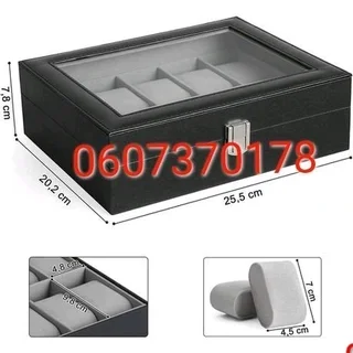 Watch Box with Glass Lid 10 Slots - 10 Compartment Watch Box (Brand New)