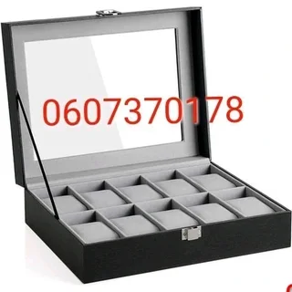 Watch Box with Glass Lid 10 Slots - 10 Compartment Watch Box (Brand New)