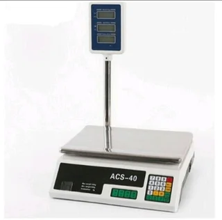 Table Top 40kg Scale with Pole - Digital Dual Display 40kg Meat Scale (Brand New)
