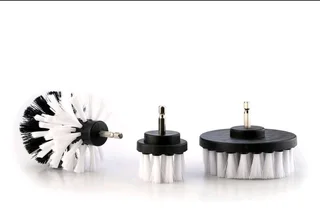 Drill Brush Set Attachment Kit Pack of 3 - All Purpose Power Scrubber Attachment - White (Brand New)