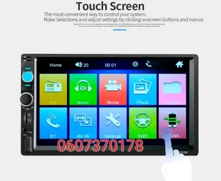 Car Radio Double Din HD Touch Screen Multimedia Player - 7 Inch Screen - New Model (Brand New)