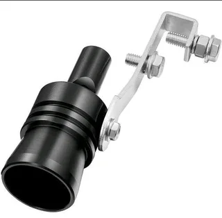 Aluminum Alloy Universal Turbo Sound Exhaust Muffler Pipe Whistle - Large Size Black Colour