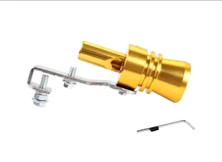 Aluminum Alloy Universal Turbo Sound Exhaust Muffler Pipe Whistle - Large Size Gold Colour