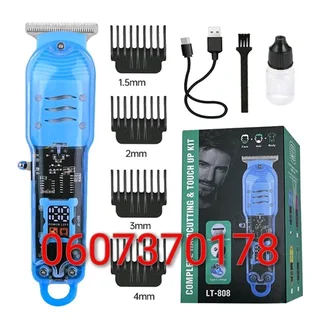 Hair Clipper - Cordless Rechargeable Hair Clipper with LED Display Blue Colour LT-808 (Brand New)