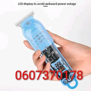 Hair Clipper - Cordless Rechargeable Hair Clipper with LED Display Blue Colour LT-808 (Brand New)