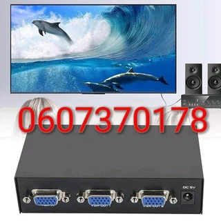 VGA Splitter 2 Port - VGA Splitter 1 to 2 Output VGA Splitter (Brand New)