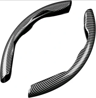 Steering Wheel Cover - Universal Carbon Fibre Style Steering Wheel Cover (Black Colour) (Brand New)