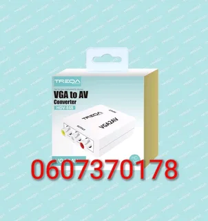 VGA to AV Converter Box - Original Treqa Brand - White Colour (Brand New)