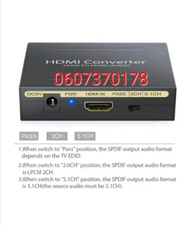 HDMI Audio Extractor High-Performance Compatible HDMI to HMDI&#43; Audio Converter (Brand New)