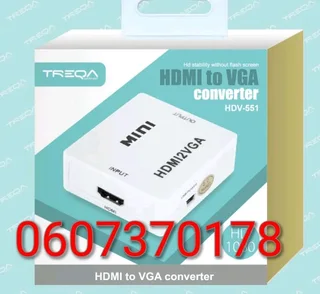 HDMI to VGA Converter Box - Original Treqa Brand - White Colour (Brand New)
