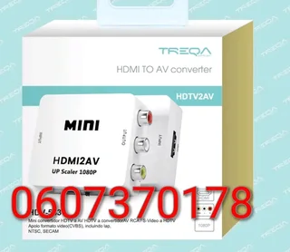 HDMI to AV Converter Box - Original Treqa Brand - White Colour (Brand New)