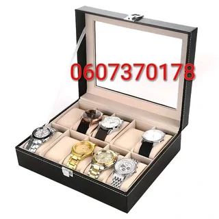 10 Slot Black Watch Storage Box - Black Colour Watch Display 10 Compartment (Brand New)
