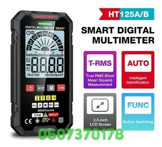 Smart Digital Multimeter - LED Display 600V Ture RMS AC DC NCV Tester Ohm Hz Voltage HT125 (Brand Ne