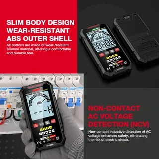 Smart Digital Multimeter - LED Display 600V Ture RMS AC DC NCV Tester Ohm Hz Voltage HT125 (Brand Ne