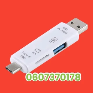 Card Reader 3 in 1 TF & USB To Micro USB & Type-C Card Reader OTG Adapter (Brand New)
