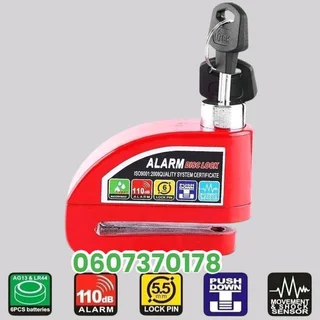 Motorcycle Lock with Built in Alarm - Disc Lock Anti-Theft Lock (Brand New)