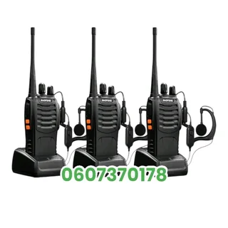 3 Pack Two-Way Radios 16 Channel Portable Handheld Radios with Original Earpiece (3 Pack)