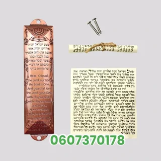 Mezuzah Box with Scroll - Modern Mezuzah for Doors Bronze Red (Brand New)