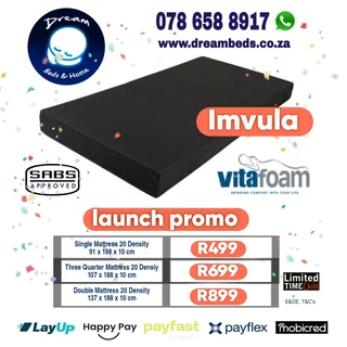 Mattresses from R499 Beds from R1899 - Quality Brands