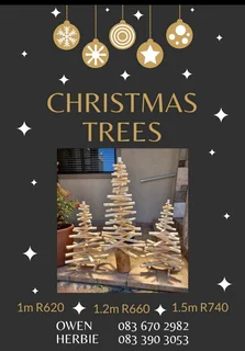 Wooden christmas trees uniquely different