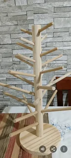 Wooden christmas trees uniquely different