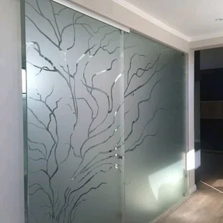 Sandblast vinyl decals to glass