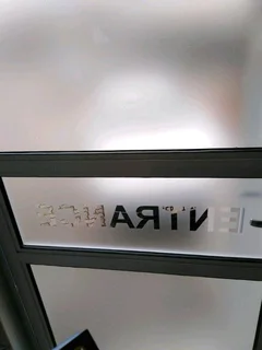 Sandblast vinyl decals to glass