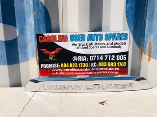 Toyota Urban Cruiser chrome tailgate number plate moulding