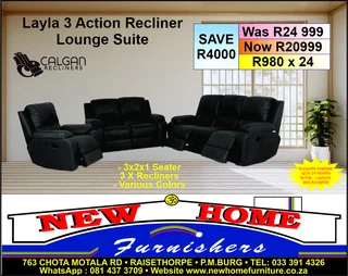 Layla 3 Action Recliner Lounge Suite