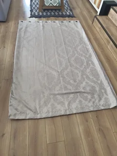 Delux Beige Lined Eyelet Curtains