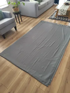 Grey Textured Eyelet Curtains