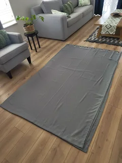 Grey Textured Eyelet Curtains