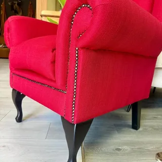 Brand New Stunning Fabric Red Queen Anne Wingback &#64; R4995.00 each.