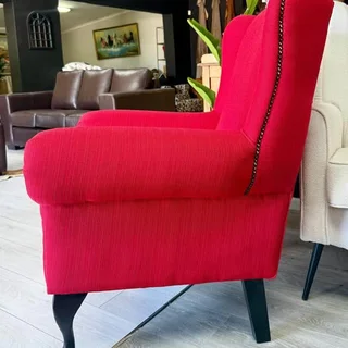 Brand New Stunning Fabric Red Queen Anne Wingback &#64; R4995.00 each.