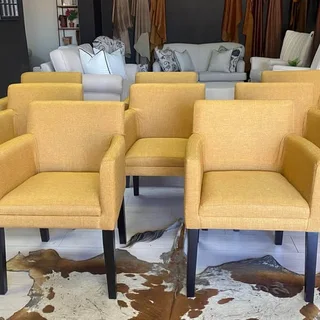 8X Brand New Dining/Occasional Chairs in the Golden Globe ( Mustard Gold ) Fabric &#64; R1250.00each