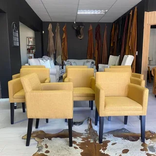 8X Brand New Dining/Occasional Chairs in the Golden Globe ( Mustard Gold ) Fabric &#64; R1250.00each