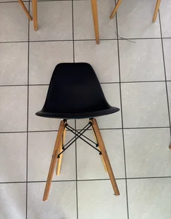 Garden, Dinning Room Black Chairs &amp; Glass Coffee Table - 5 Piece