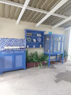Antique kitchen dresser and a large mesh meat cabinet/vleiskas