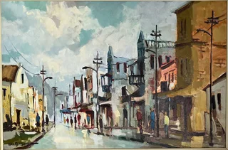 Street Scene Original Oil Painting by HG van Aswegen
