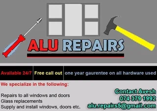 Repairs to all aluminium windows and doors
