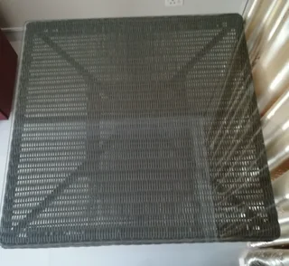 Wicker Table with Glass Top