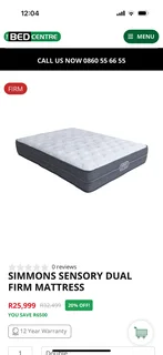 Beautyrest Simmons double bed with base