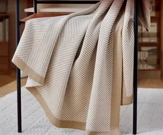 Beige Acrylic Soft Winter Throw 130x220cm